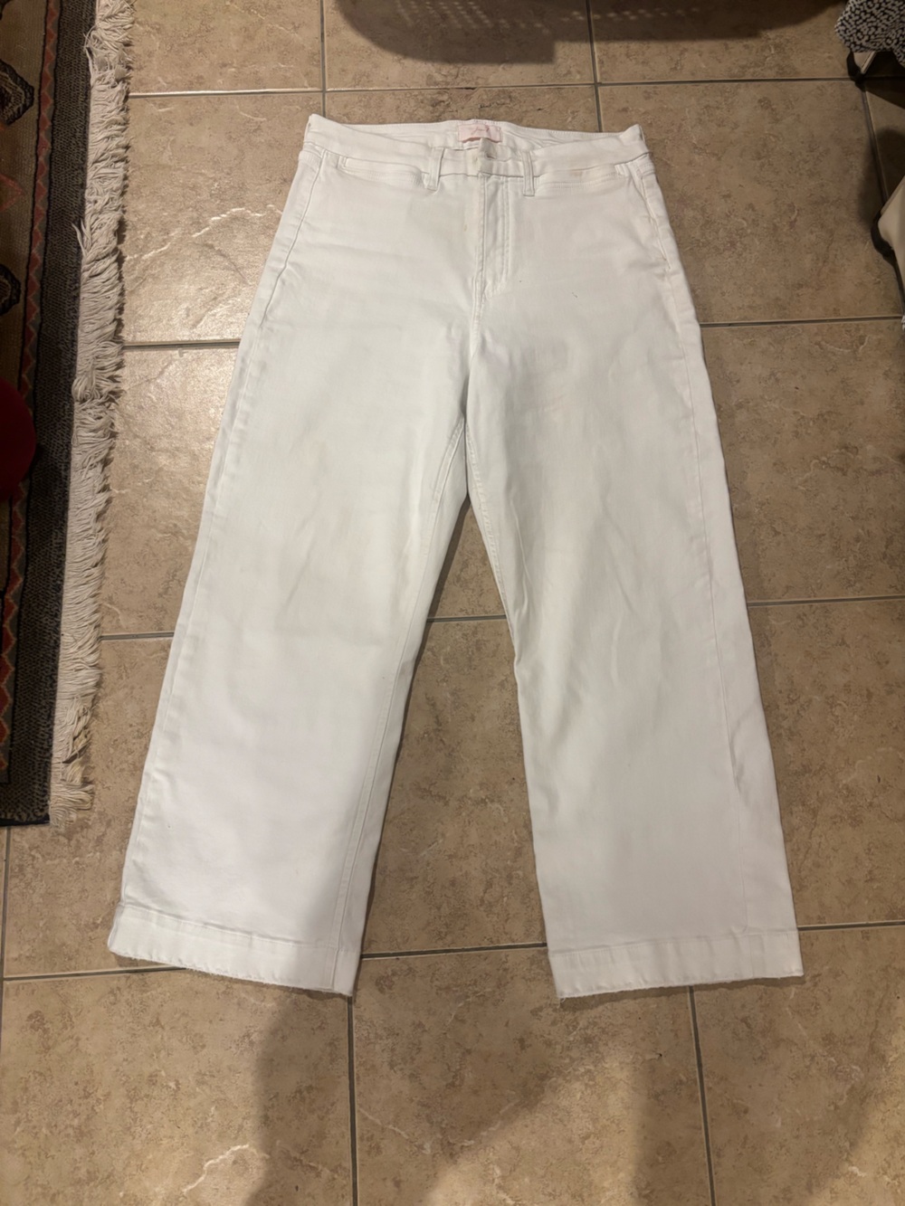 Women's White Wide-Leg Cropped Pants